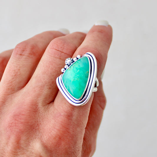 Oasis Ring - Chrysoprase & Sterling Silver