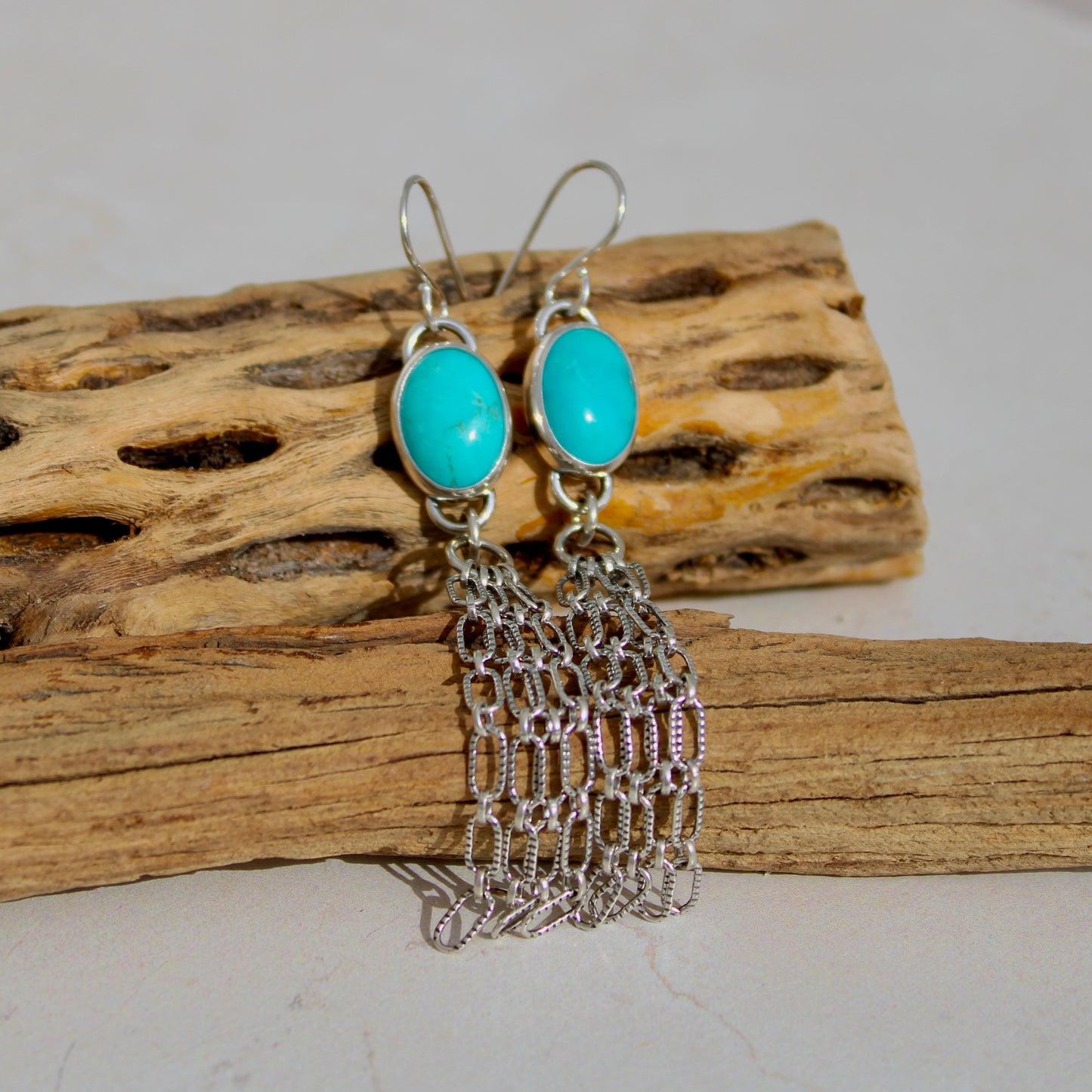  Desert Dreamer Earrings - Made to Order Earrings featuring Kingman turquoise & Sterling Silver