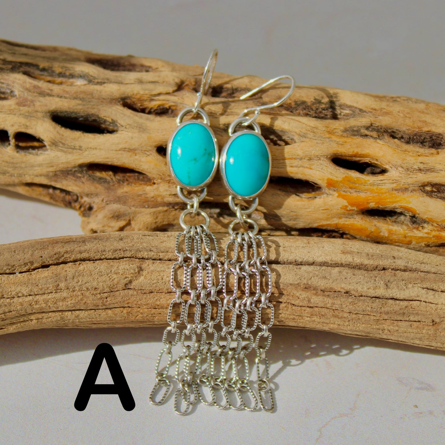  Desert Dreamer Earrings - Made to Order Earrings featuring Kingman turquoise & Sterling Silver, Pair A