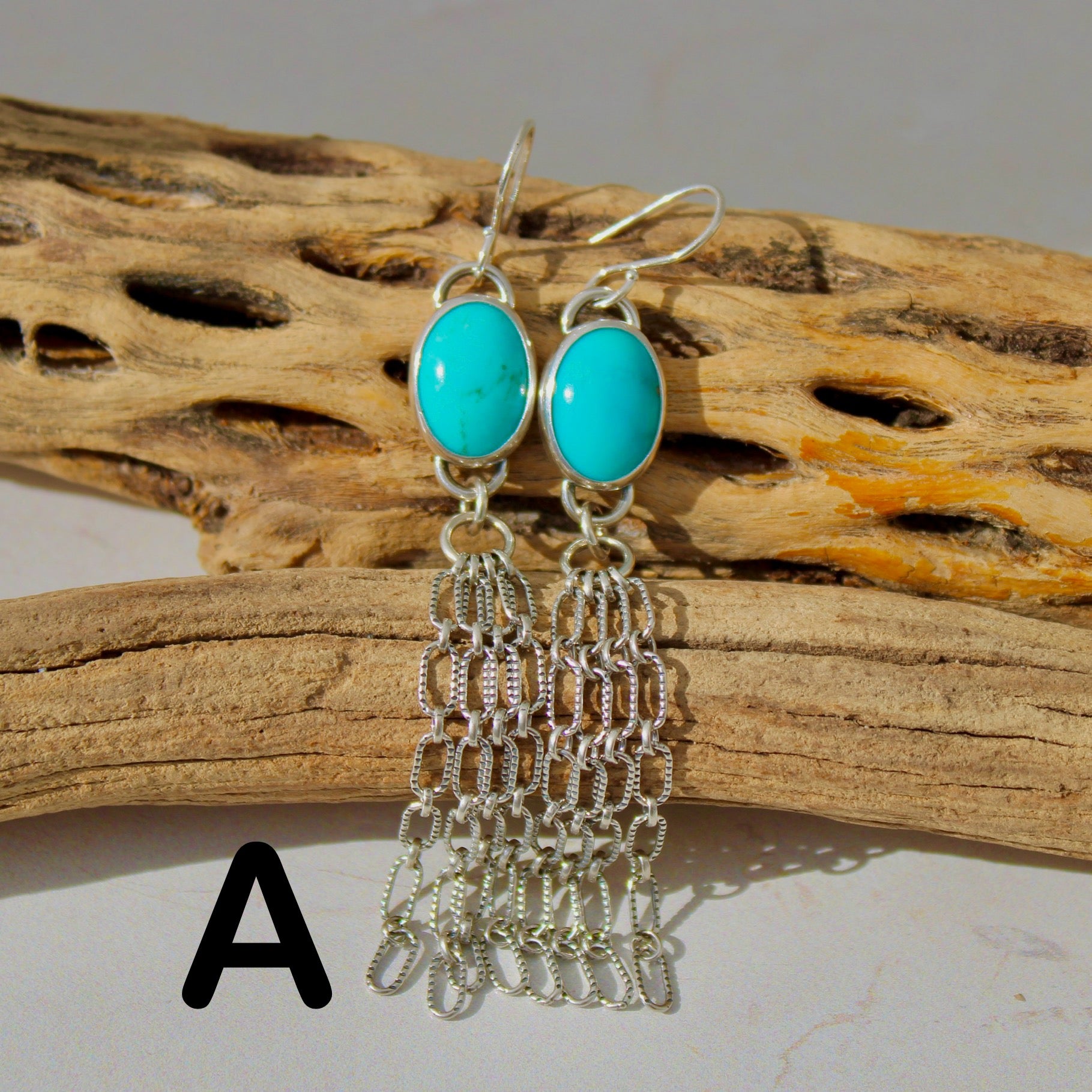  Desert Dreamer Earrings - Made to Order Earrings featuring Kingman turquoise & Sterling Silver, Pair A