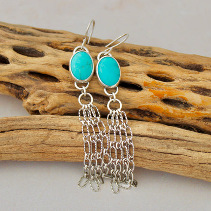  Desert Dreamer Earrings - Made to Order Earrings featuring Kingman turquoise & Sterling Silver