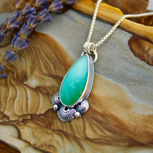 Ombré Chrysoprase Necklace - Sterling Silver & Chrysoprase