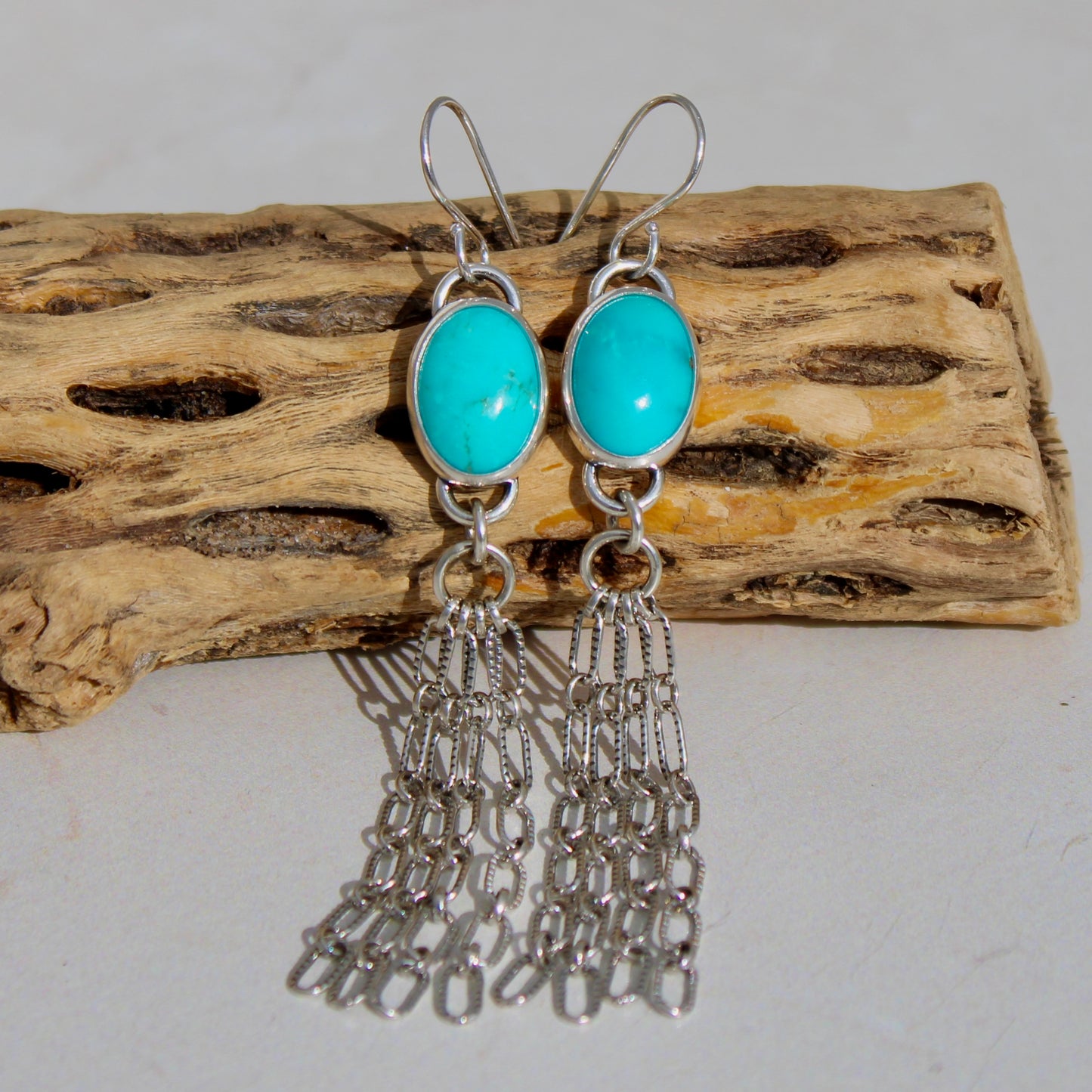  Desert Dreamer Earrings - Made to Order Earrings featuring Kingman turquoise & Sterling Silver