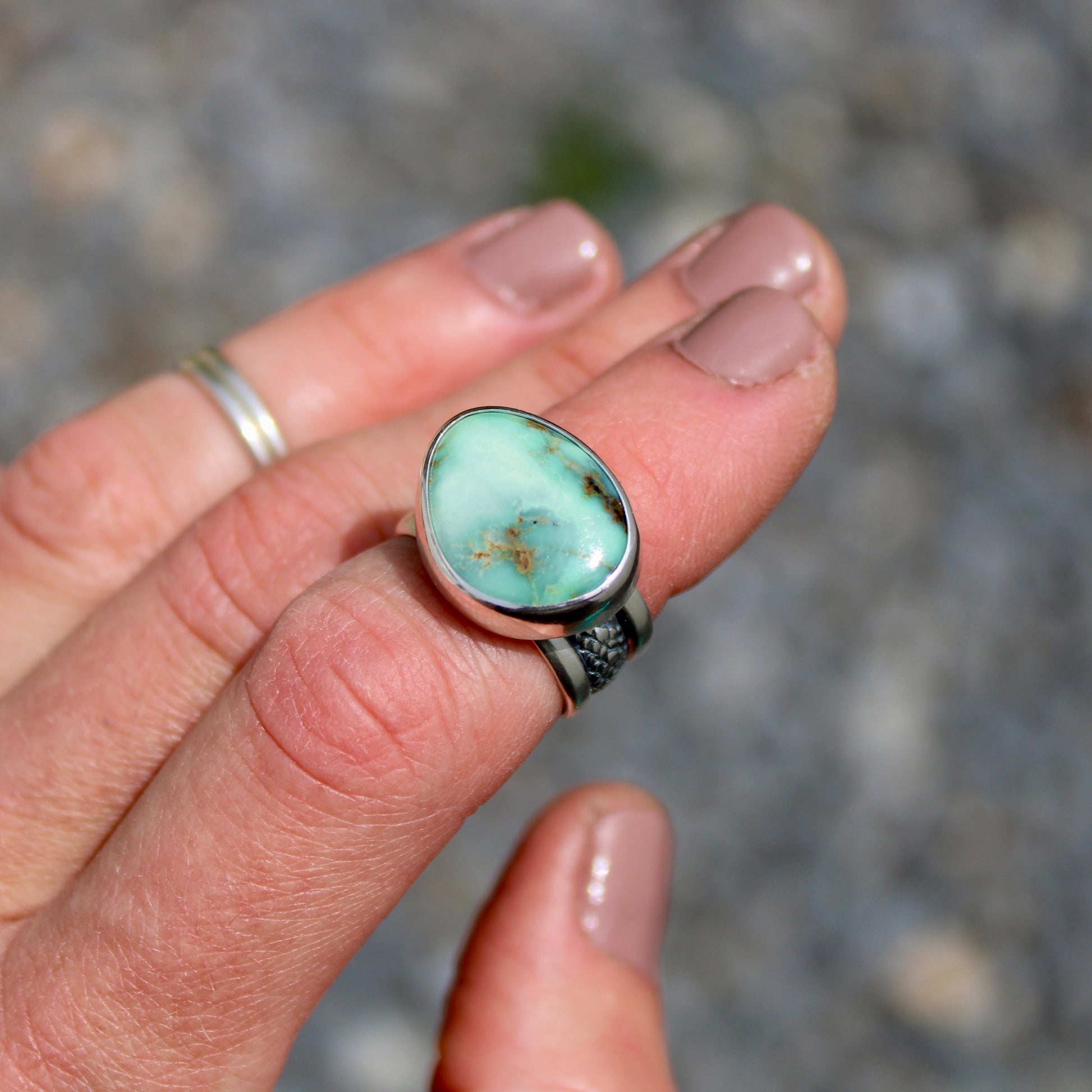 New Lander Variscite Ring (size 7)- Sterling Silver & Variscite