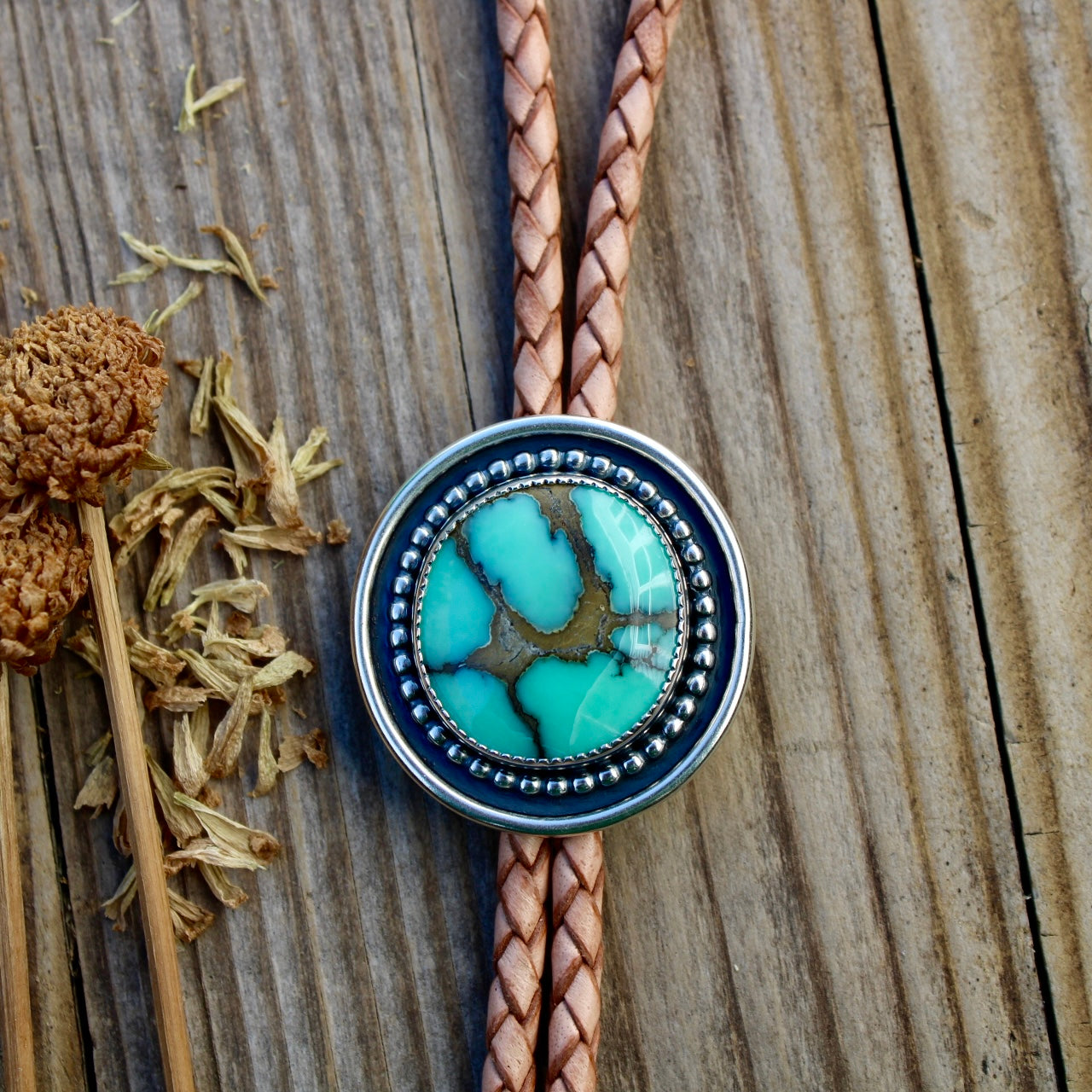 Desert Bloom Variscite Bolo Tie